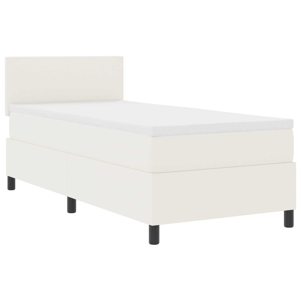 vidaXL Κρεβάτι Box Spring με Στρώμα & LED Κρεμ 80x200 εκ Κορντούρα