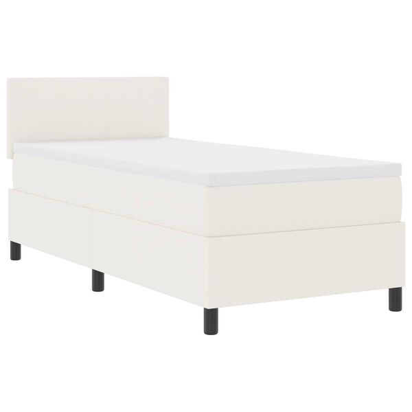 vidaXL Κρεβάτι Box Spring με Στρώμα & LED Κρεμ 80x200 εκ Κορντούρα