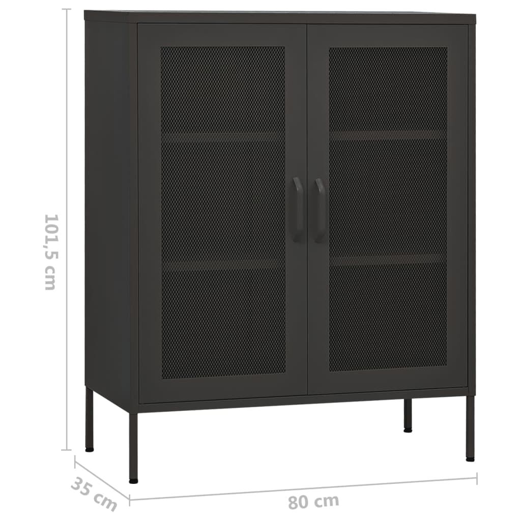 vidaXL Ντουλάπι Αποθήκευσης Ανθρακί 80 x 35 x 101,5 εκ. Ατσάλινο
