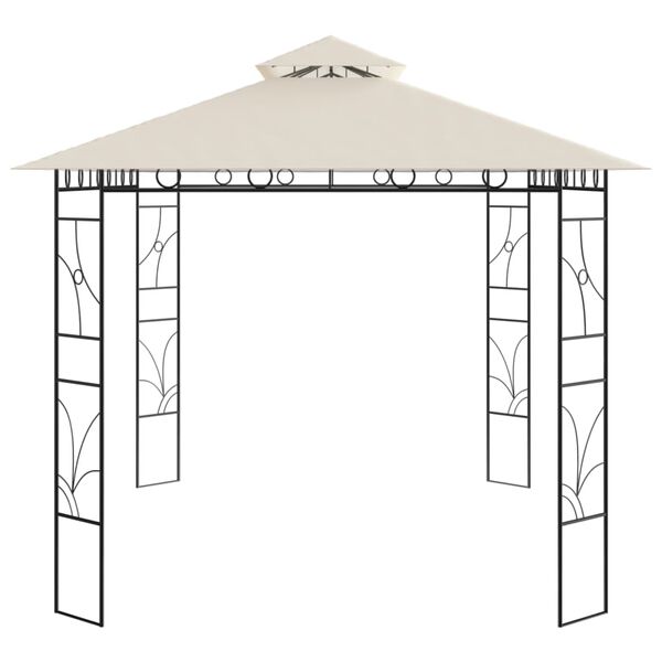 vidaXL Κιόσκι Κρεμ 4 x 3 x 2,7 μ. 160 γρ./μ²