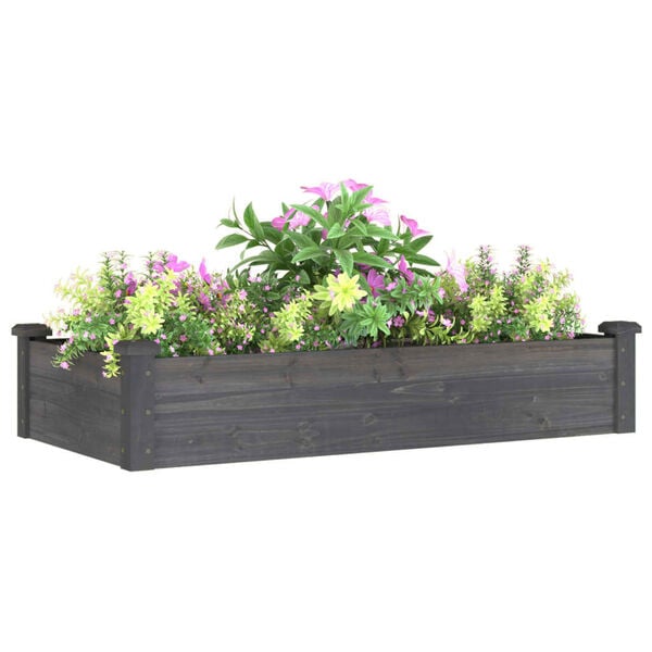 vidaXL Ζαρντινιέρα Υπερυψ. με Επένδυση Γκρι 120x60x25 εκ. Μασίφ Ελάτη