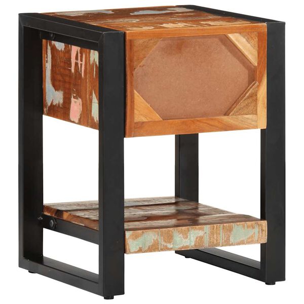vidaXL Κομοδίνο Πολύχρωμο 35x34x45 cm Στερεό ξύλο αναγεννημένο