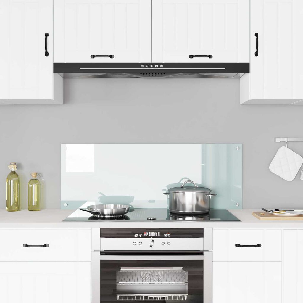 vidaXL Πίσω τοίχος Κουζίνας Λευκό 110x40x0,6 εκ Γυαλί Κατεργασμένο