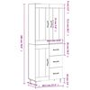 vidaXL Ντουλάπι Sonoma δρυς 69,5 x 34 x 180 εκ. από Επεξεργασμένο Ξύλο