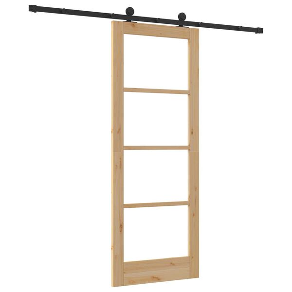 vidaXL Συρόμενη Πόρτα ORKDAL Καφέ 78 x 202 εκ. Ξύλο και μέταλλο
