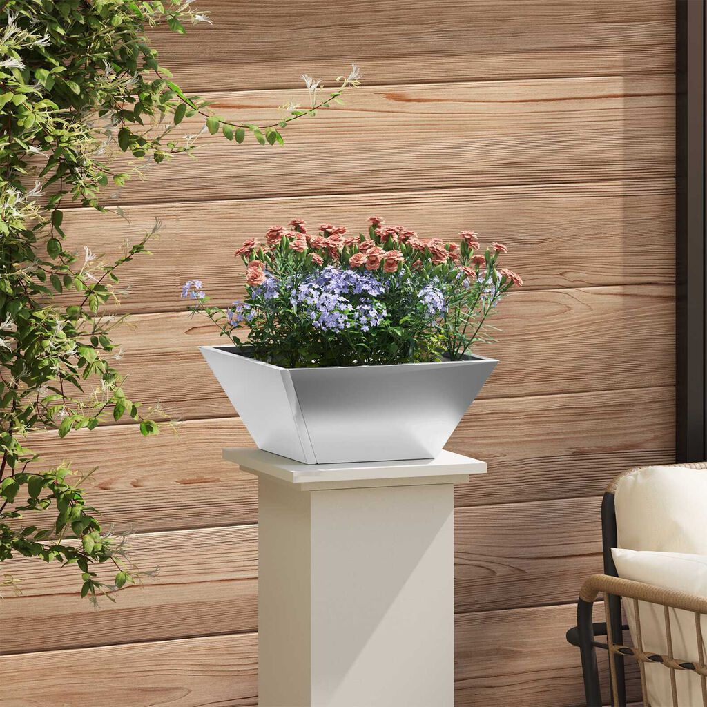 vidaXL Γλάστρα Κήπου 35x35x15 εκ από Γαλβανισμένο Χάλυβα.