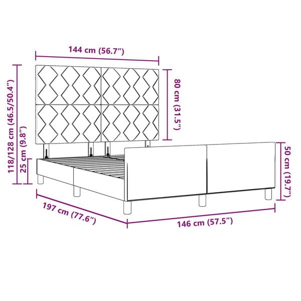 vidaXL Σκελετός Κρεβατιού Ανοιχτό γκρι 140 x 190 cm Βελούδο