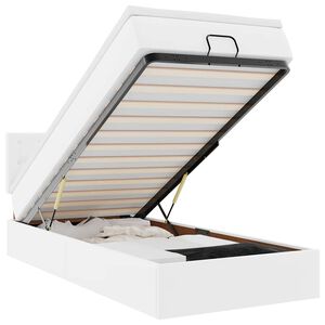 vidaXL Οθωμανικό κρεβάτι με στρώμα Λευκό 80x200cm Faux Leather