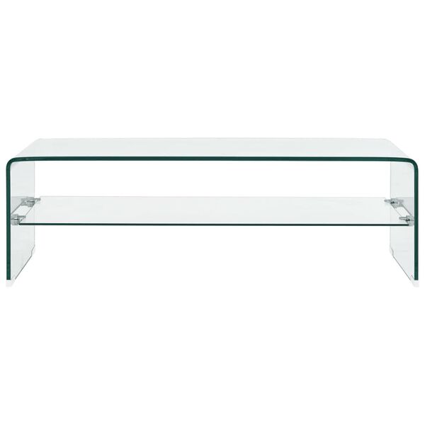 vidaXL Τραπεζάκι Σαλονιού Διάφανο 98 x 45 x 31 εκ. από Ψημένο Γυαλί