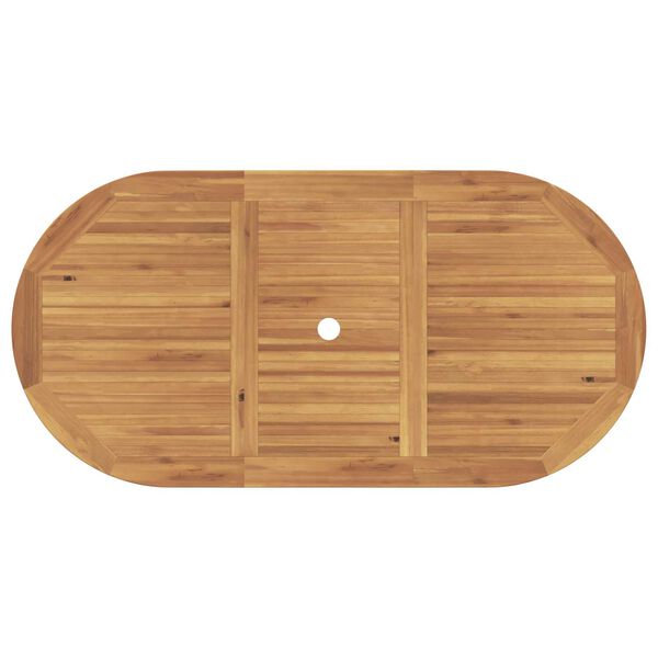 vidaXL Σέτ φαγητού για κήπο 7 pcs Καφέ Μασίφ ξύλο teak