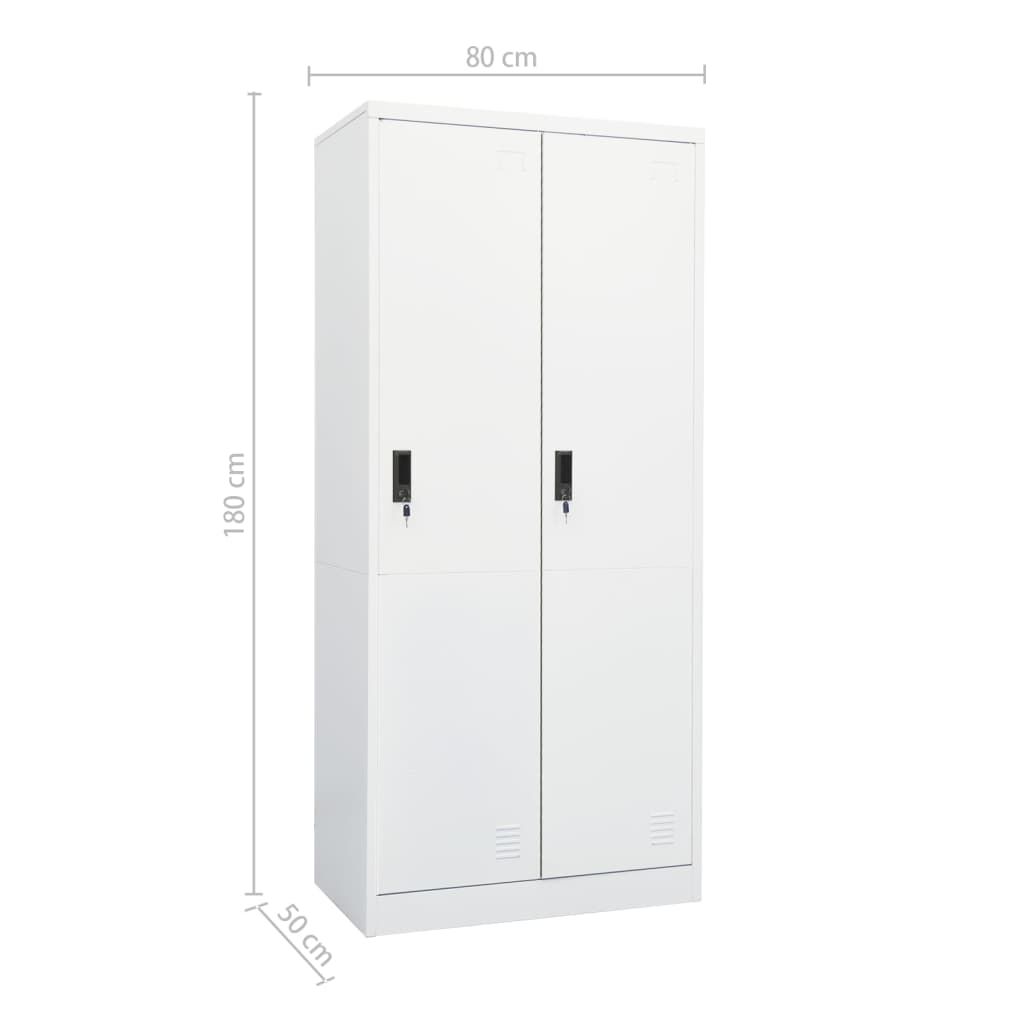 vidaXL Ντουλάπα Λευκή 80 x 50 x 180 εκ. από Χάλυβα