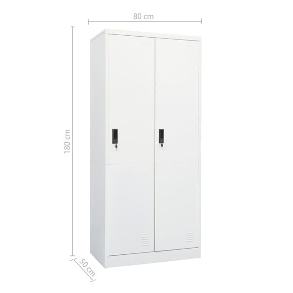 vidaXL Ντουλάπα Λευκή 80 x 50 x 180 εκ. από Χάλυβα