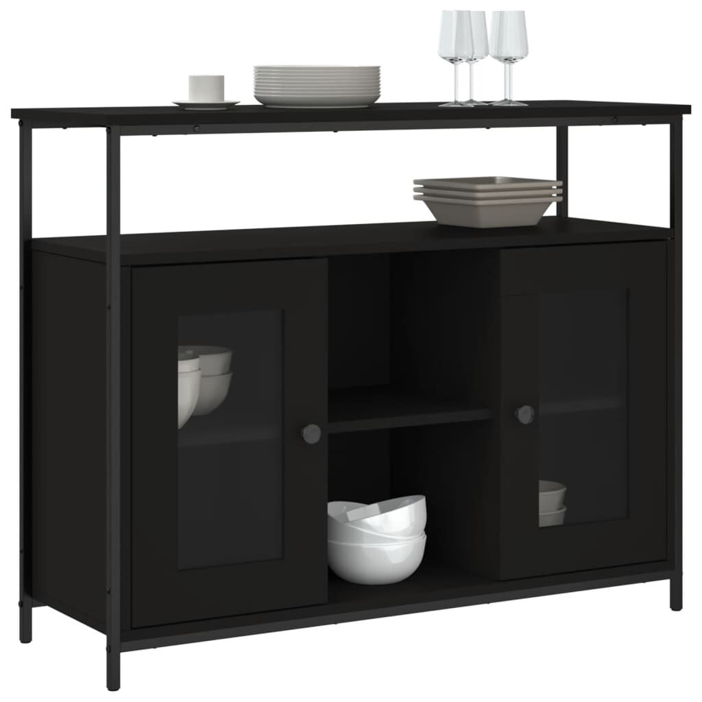 vidaXL Μπουφές Μαύρος 100x35x80 εκ. από Επεξεργασμένο Ξύλο