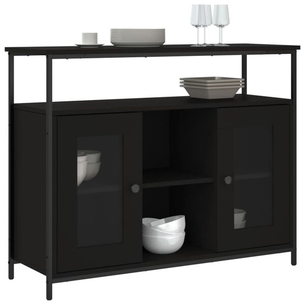 vidaXL Μπουφές Μαύρος 100x35x80 εκ. από Επεξεργασμένο Ξύλο