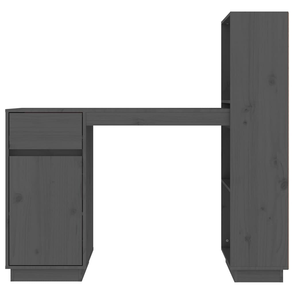 vidaXL Γραφείο Γκρι 110x53x117 εκ. από Μασίφ Ξύλο Πεύκου