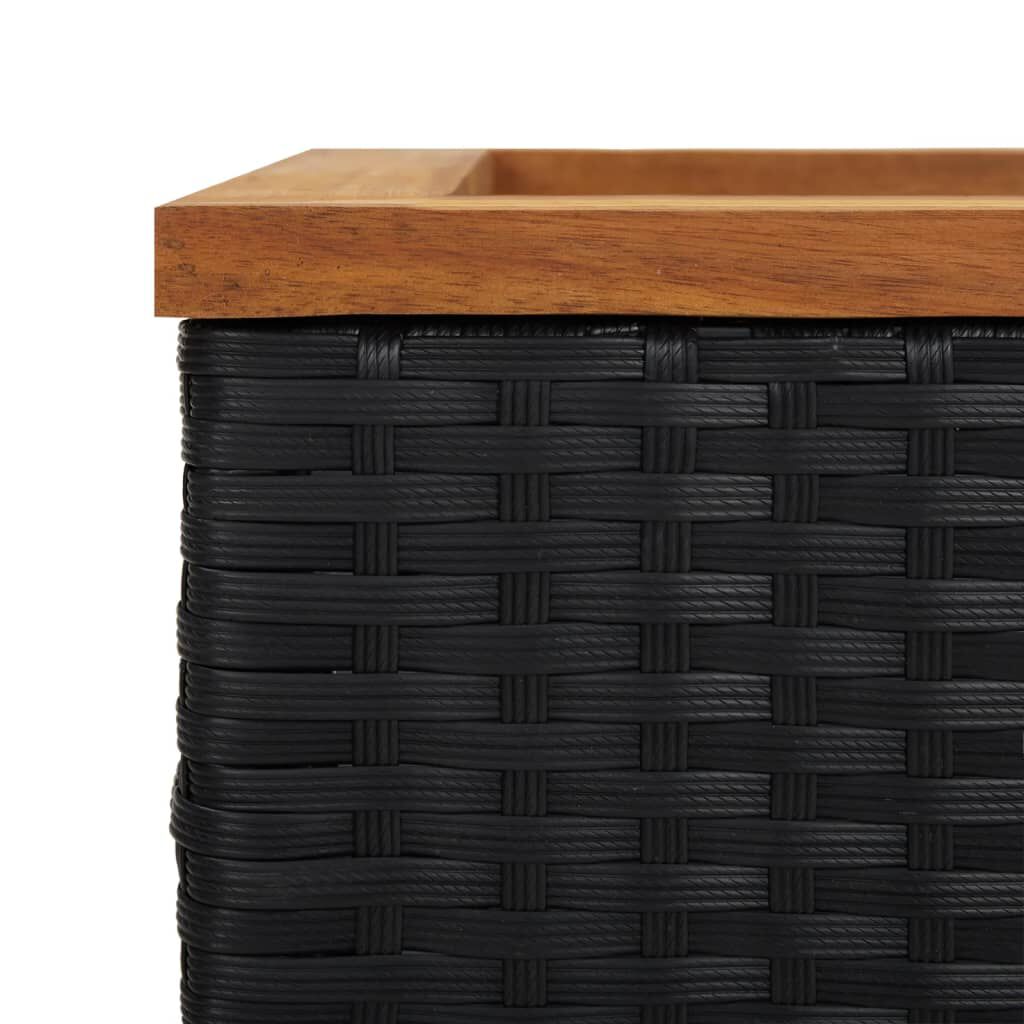 vidaXL Ζαρντινιέρα Μαύρη 80 x 40 x 80 εκ. από Συνθετικό Ρατάν