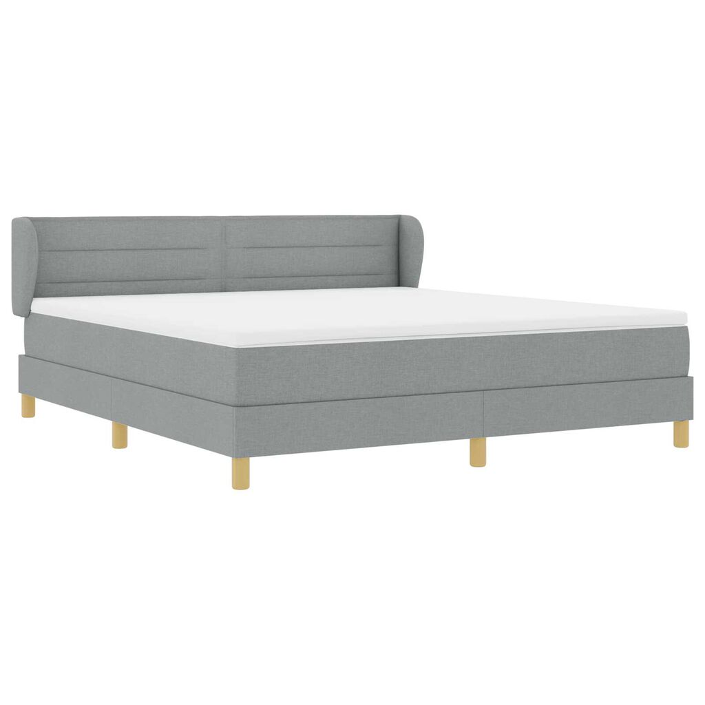 Κρεβάτι Box Spring VidaXL με Στρώμα σε Ανοιχτό Γκρι 180x200 εκ. Ύφασμα