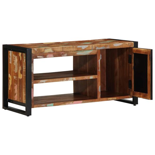 vidaXL Παγκάκι Παπουτσιών Πολύχρωμο Μασίφ ανακυκλωμένο ξύλο