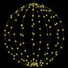 vidaXL Μπάλα με 384 LED 2 pcs Θερμό λευκό 60 cm Μέταλλο