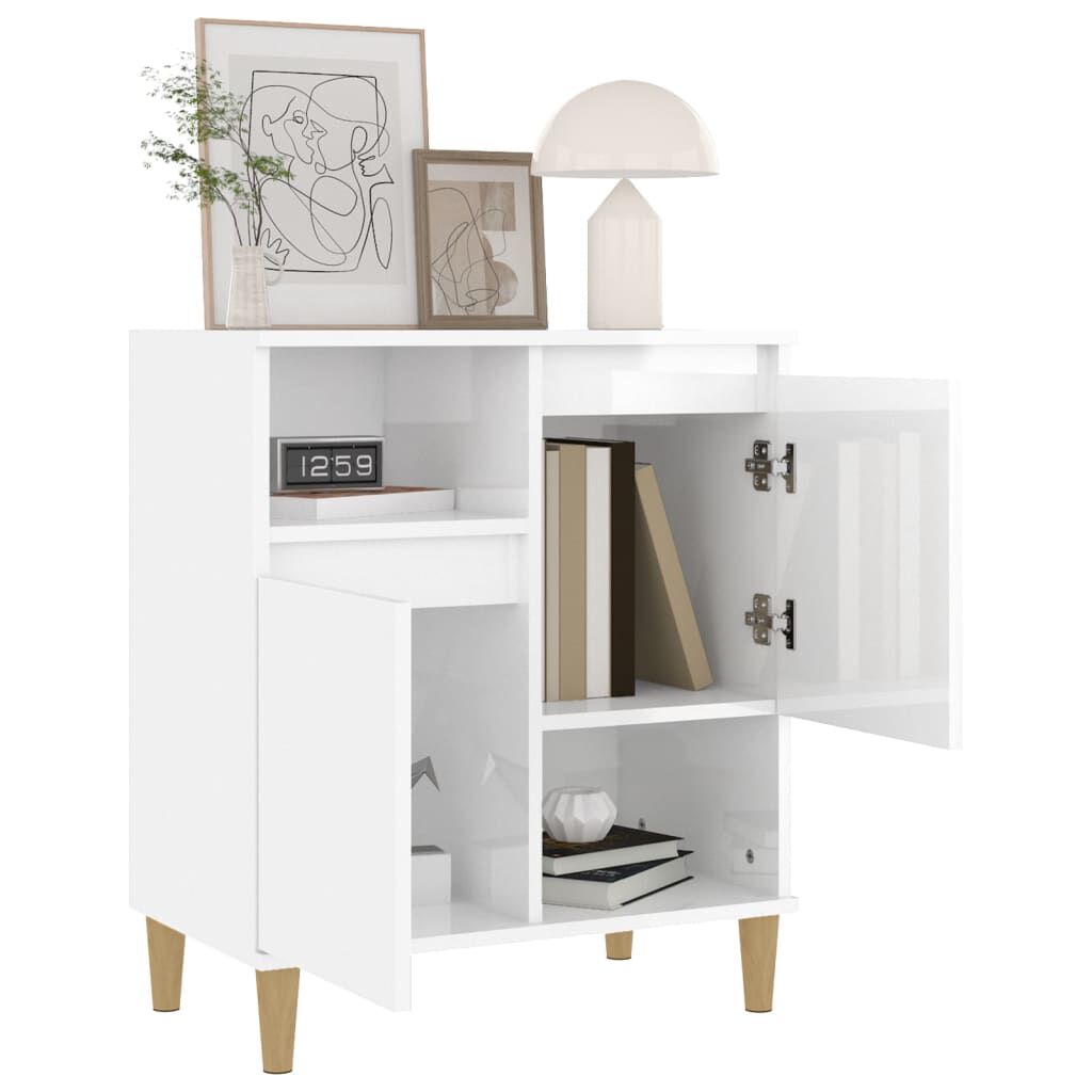 vidaXL Ντουλάπι Γυαλιστερό Λευκό 60x35x70 εκ. από Επεξεργασμένο Ξύλο