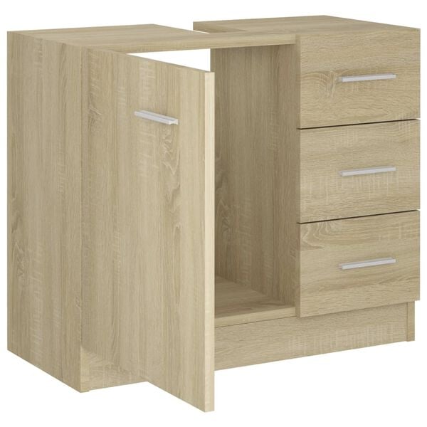 vidaXL Ντουλάπι Νιπτήρα Sonoma Δρυς 63x30x54 εκ. Επεξεργασμένο Ξύλο
