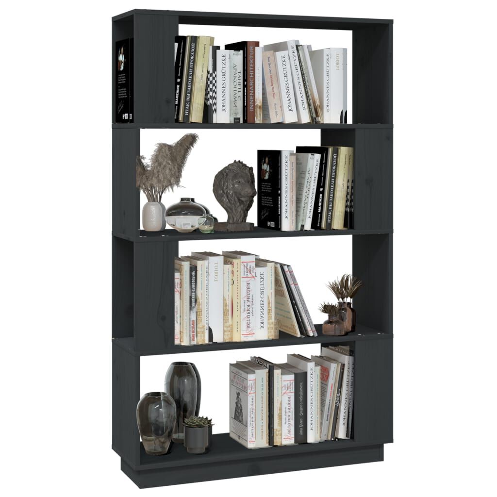 vidaXL Βιβλιοθήκη/Διαχωριστικό Χώρου Γκρι 80x25x132 εκ. Μασίφ Πεύκο