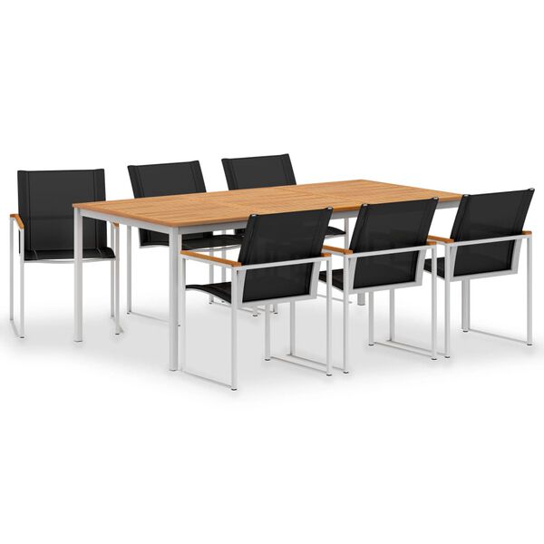 vidaXL &Sigma;&epsilon;&tau; &Tau;&rho;&alpha;&pi;&epsilon;&zeta;&alpha;&rho;ί&alpha;&sigmaf; &Kappa;ή&pi;&omicron;&upsilon; 7 &tau;&epsilon;&mu;. &Mu;&alpha;&sigma;ί&phi; &Xi;ύ&lambda;&omicron; Teak/&Alpha;&nu;&omicron;&xi;&epsilon;ί&delta;&omega;&tau;&omicron; &Alpha;&tau;&sigma;ά&lambda;&iota;