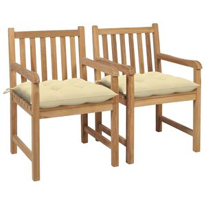 vidaXL &Kappa;&alpha;&rho;έ&kappa;&lambda;&epsilon;&sigmaf; &Kappa;ή&pi;&omicron;&upsilon; 2 &tau;&epsilon;&mu;. &alpha;&pi;ό &Mu;&alpha;&sigma;ί&phi; &Xi;ύ&lambda;&omicron; Teak &mu;&epsilon; &Lambda;&epsilon;&upsilon;&kappa;ά &Kappa;&rho;&epsilon;&mu; &Mu;&alpha;&xi;&iota;&lambda;ά&rho;&iota;&alpha;