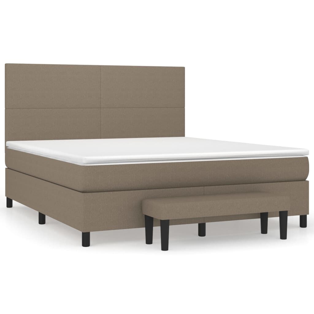 vidaXL Κρεβάτι Boxspring με Στρώμα Taupe 160x200 εκ. Υφασμάτινο