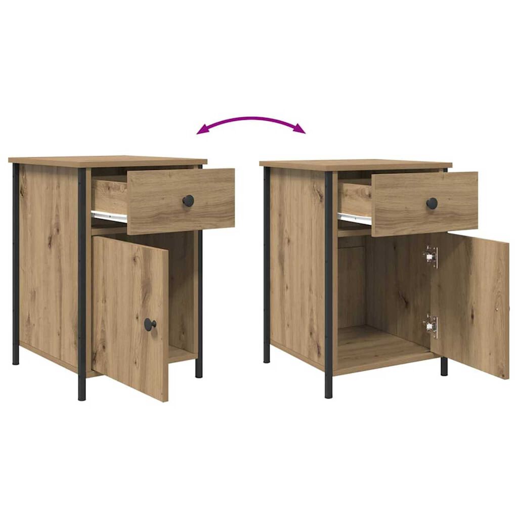 vidaXL Κομοδίνο 2 pcs artisan δρυς 40 x 42 x 60 εκ. Επεξεργασμένο ξύλο