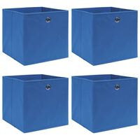 vidaXL Κουτιά Αποθήκευσης 4 τεμ. Μπλε 32 x 32 x 32 εκ. Υφασμάτινα