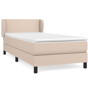 vidaXL Κρεβάτι Boxspring με Στρώμα Καπουτσίνο 80x200 εκ. Συνθ. Δέρμα