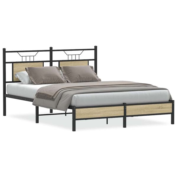 vidaXL Πλαίσιο Κρεβατιού Χωρ. Στρώμα Sonoma Δρυς 150x200εκ. Επ. Ξύλο