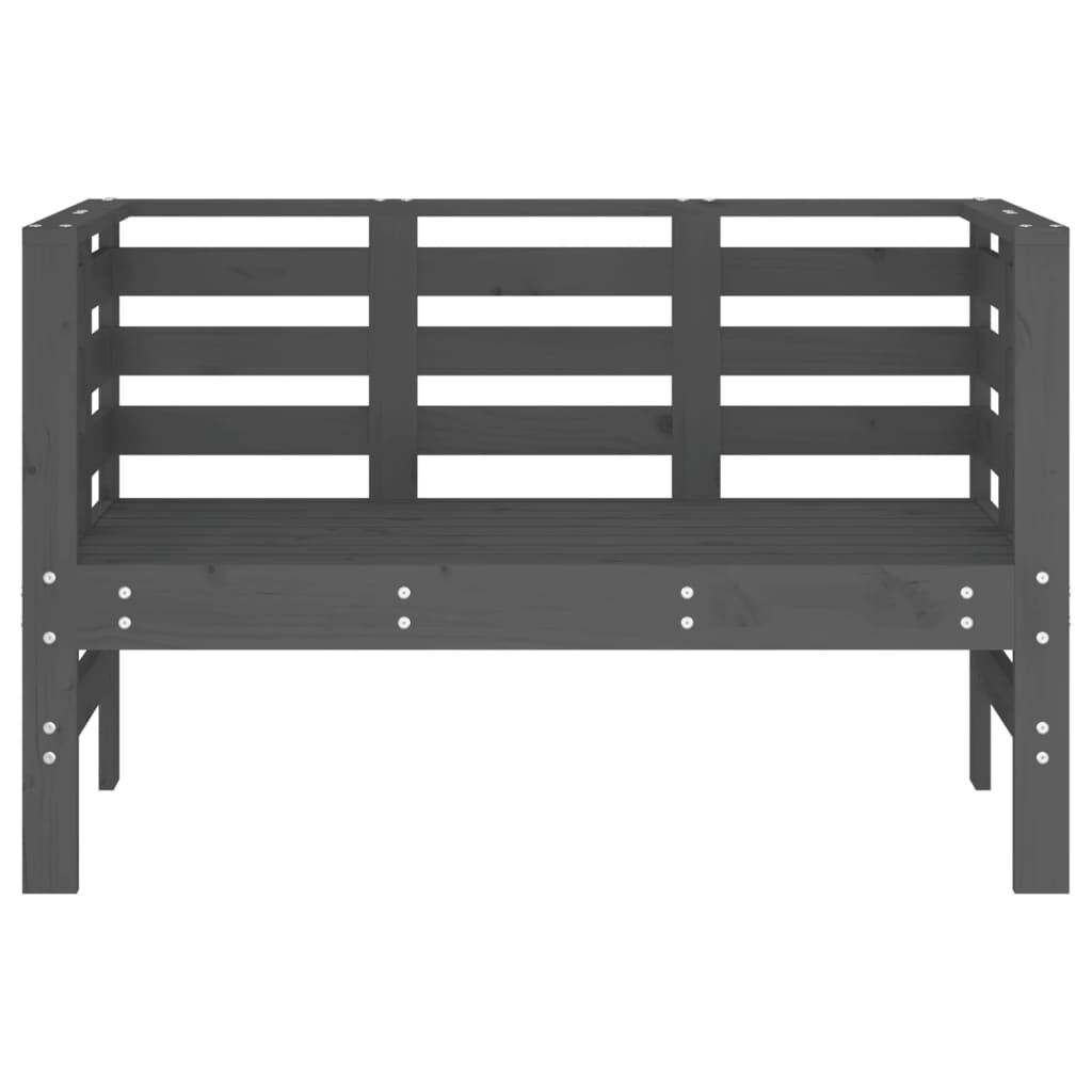 vidaXL Παγκάκι Κήπου Γκρι 111,5 x 53 x 71 εκ. από Μασίφ Ξύλο Πεύκου