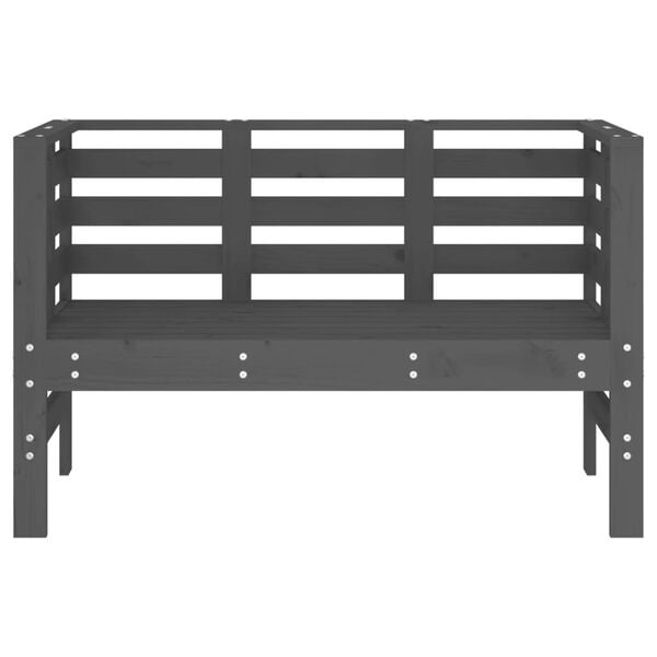 vidaXL Παγκάκι Κήπου Γκρι 111,5 x 53 x 71 εκ. από Μασίφ Ξύλο Πεύκου