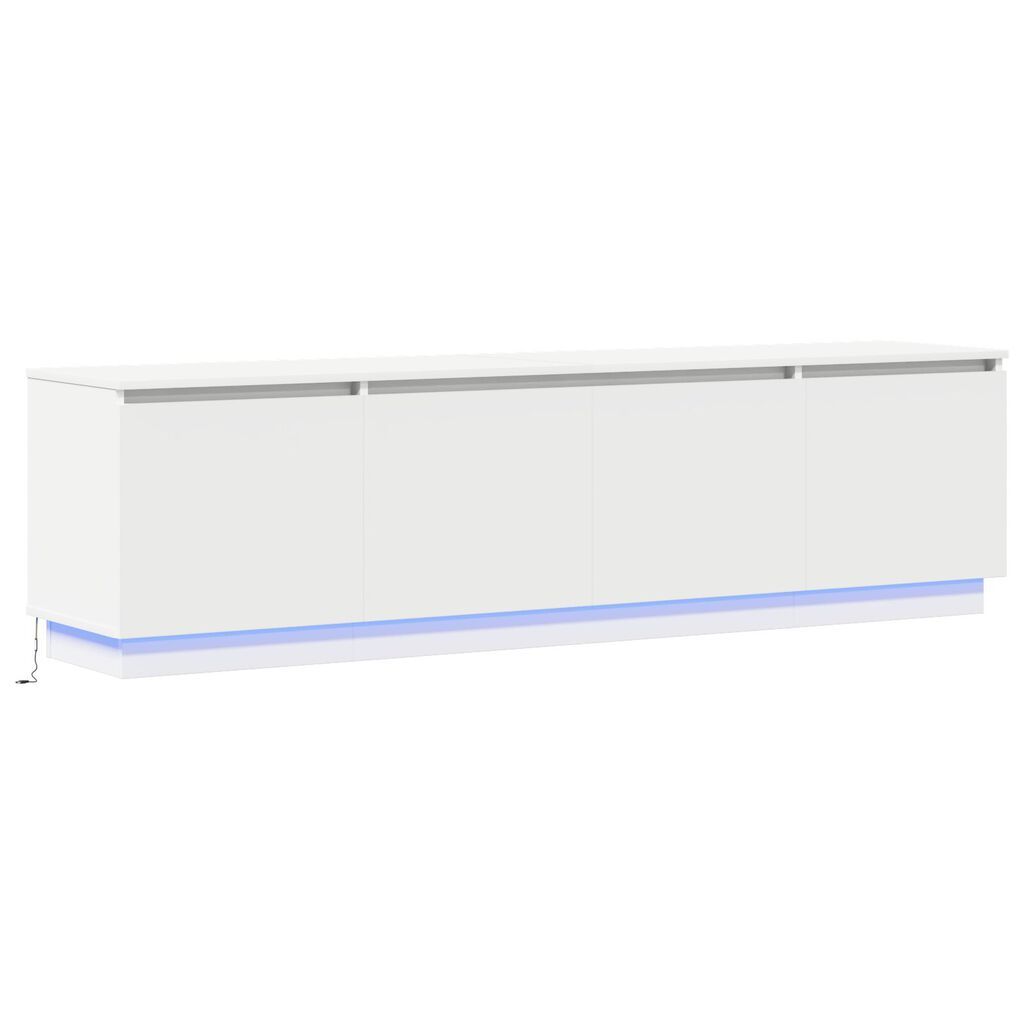 vidaXL Κονσόλα τηλεόρασης με LED Λευκή 180x38x49 εκ. Επεξεργασμένο ξύλο