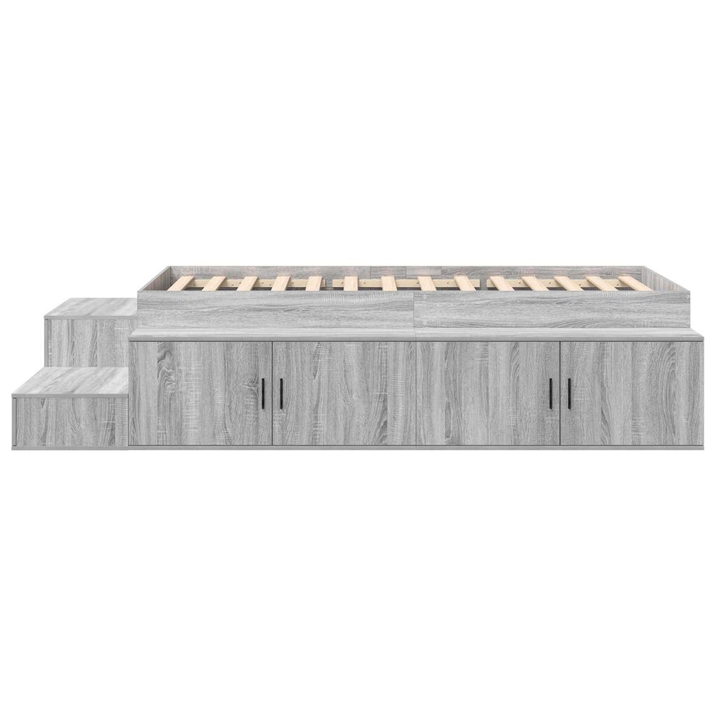 vidaXL Κρεβάτι Αποθήκευσης Γκρι Sonoma 90x200 εκ.