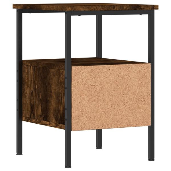 vidaXL Κομοδίνο Καπνιστή Δρυς 34 x 36 x 50 εκ. από Επεξεργασμένο Ξύλο