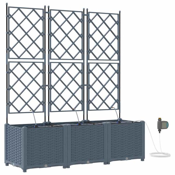 vidaXL Ζαρντινιέρες κήπου Ανοιχτό γκρι 120 x 40 x 142 cm Ατσάλι