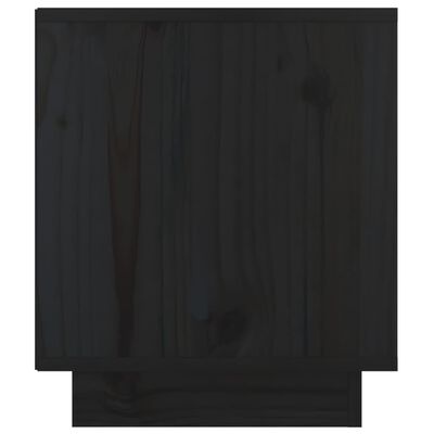 vidaXL Κομοδίνα 2 τεμ. Μαύρα 40 x 34 x 40 εκ. από Μασίφ Ξύλο Πεύκου
