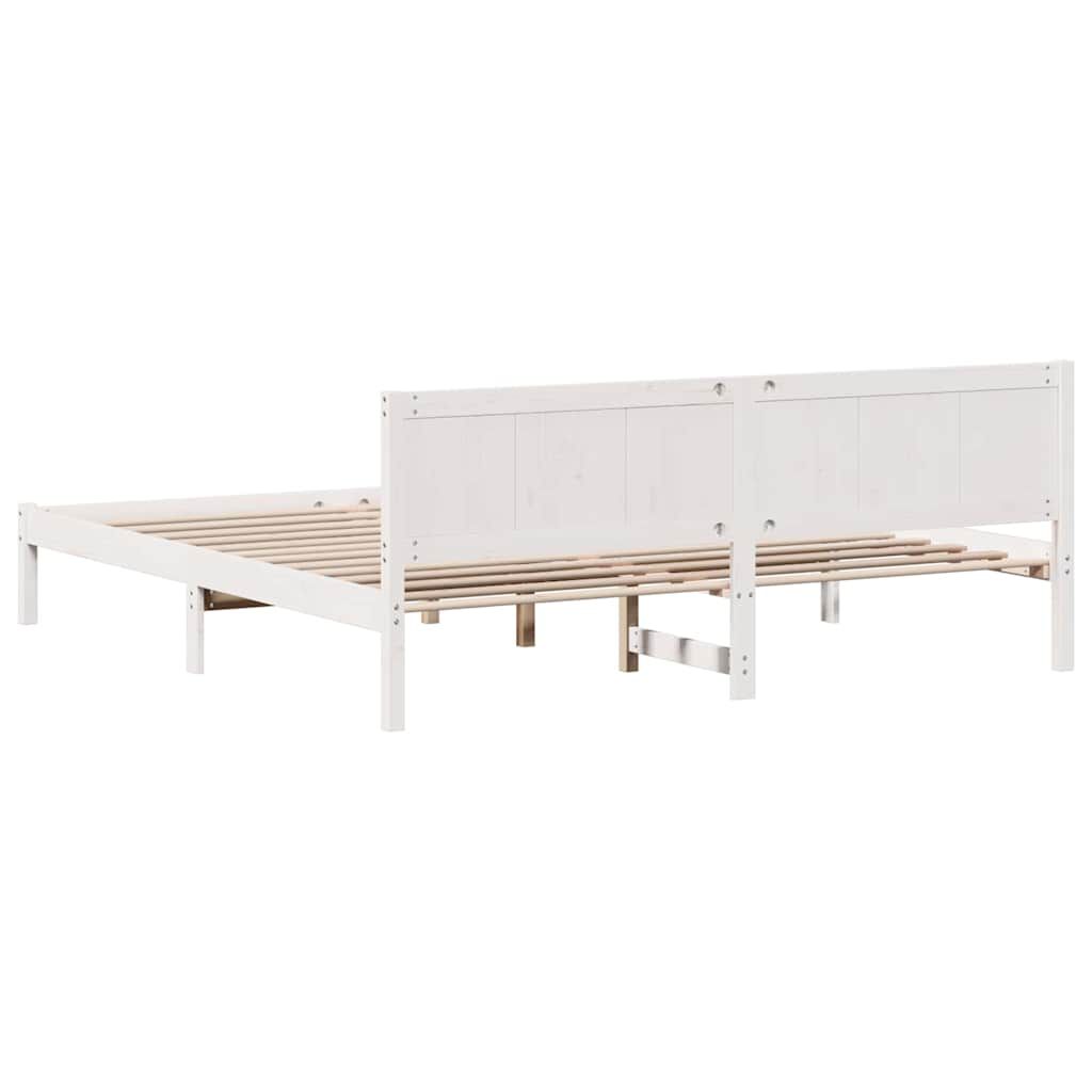 vidaXL Σκελετός Κρεβατιού Λευκό 180 x 200 cm Μασίφ ξύλο πεύκου