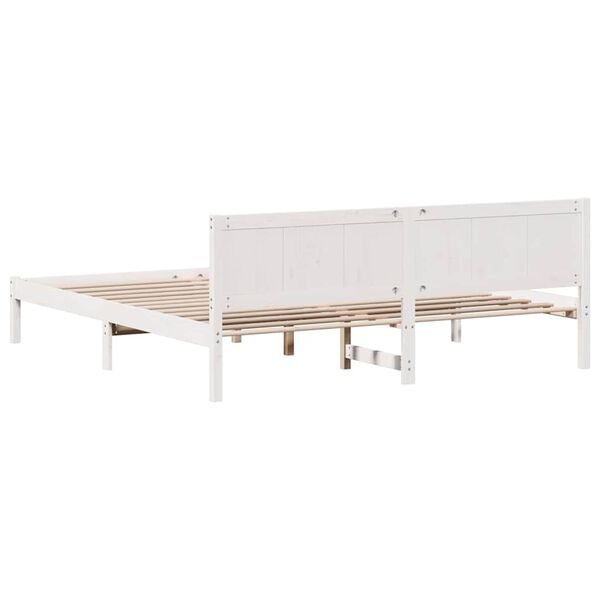 vidaXL Σκελετός Κρεβατιού Λευκό 180 x 200 cm Μασίφ ξύλο πεύκου