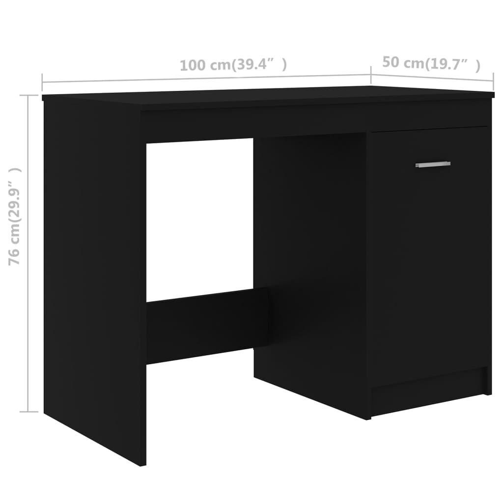 vidaXL Γραφείο Μαύρο 100 x 50 x 76 εκ. από Επεξ. Ξύλο