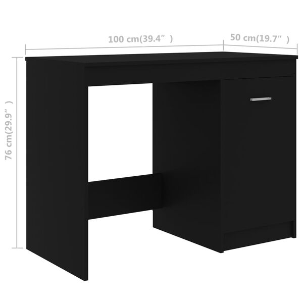 vidaXL Γραφείο Μαύρο 100 x 50 x 76 εκ. από Επεξ. Ξύλο