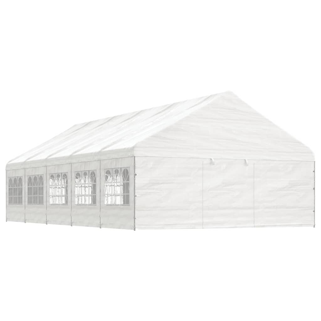 vidaXL Κιόσκι με Τέντα Λευκό 11,15 x 5,88 x 3,75 μ. από Πολυαιθυλένιο