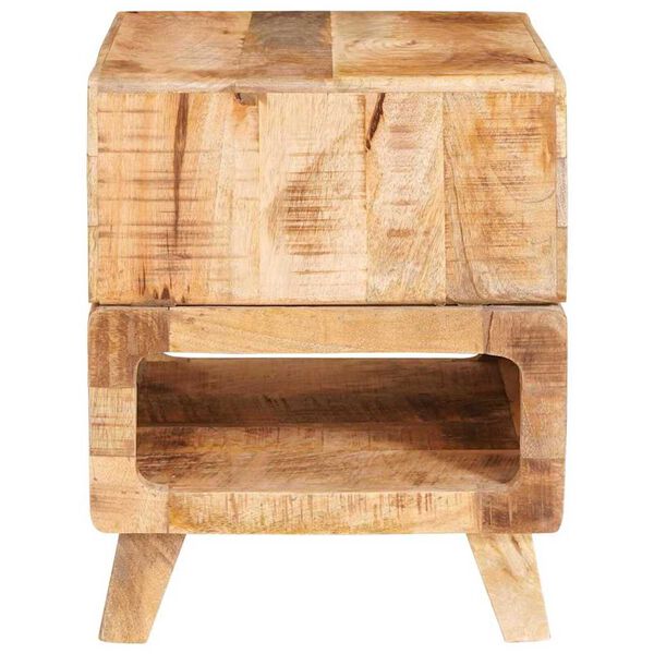 vidaXL Τραπέζια άκρης με ράφι Καφέ 40 x 40 x 49 εκ Μασίφ ξύλο μάνγκο