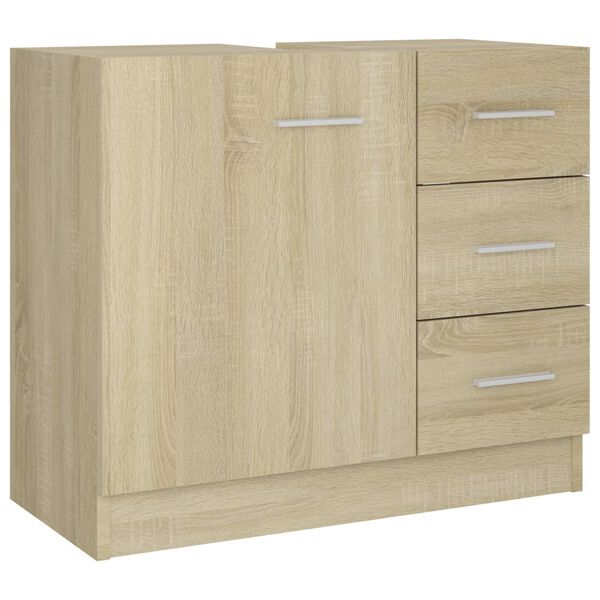 vidaXL Ντουλάπι Νιπτήρα Sonoma Δρυς 63x30x54 εκ. Επεξεργασμένο Ξύλο