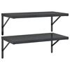 vidaXL Ράφια Τοίχου 2 τεμ. Μαύρο 75x40 εκ. Ανοξείδωτο Ατσάλι