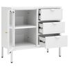 vidaXL Μπουφές Λευκός 75 x 35 x 70 εκ. από Ατσάλι και Ψημένο Γυαλί