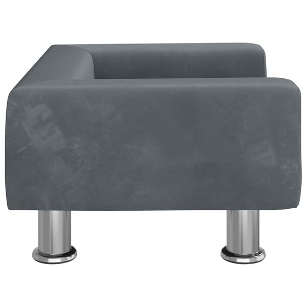 vidaXL Καναπές Παιδικός Σκούρο Γκρι 50 x 40 x 26,5 εκ. από Βελούδο